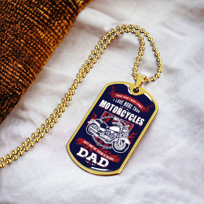 Dogtag Necklace For Bike Dad - Army Tag Necklace, Dog Tag Necklace