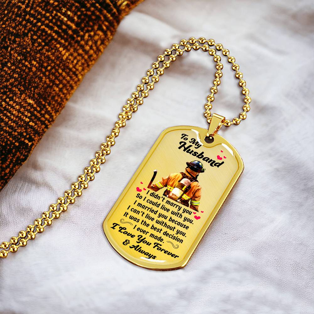 Gift For Firefighter - Premium Dog Tag - Army Tag Necklace, Dog Tag Necklace