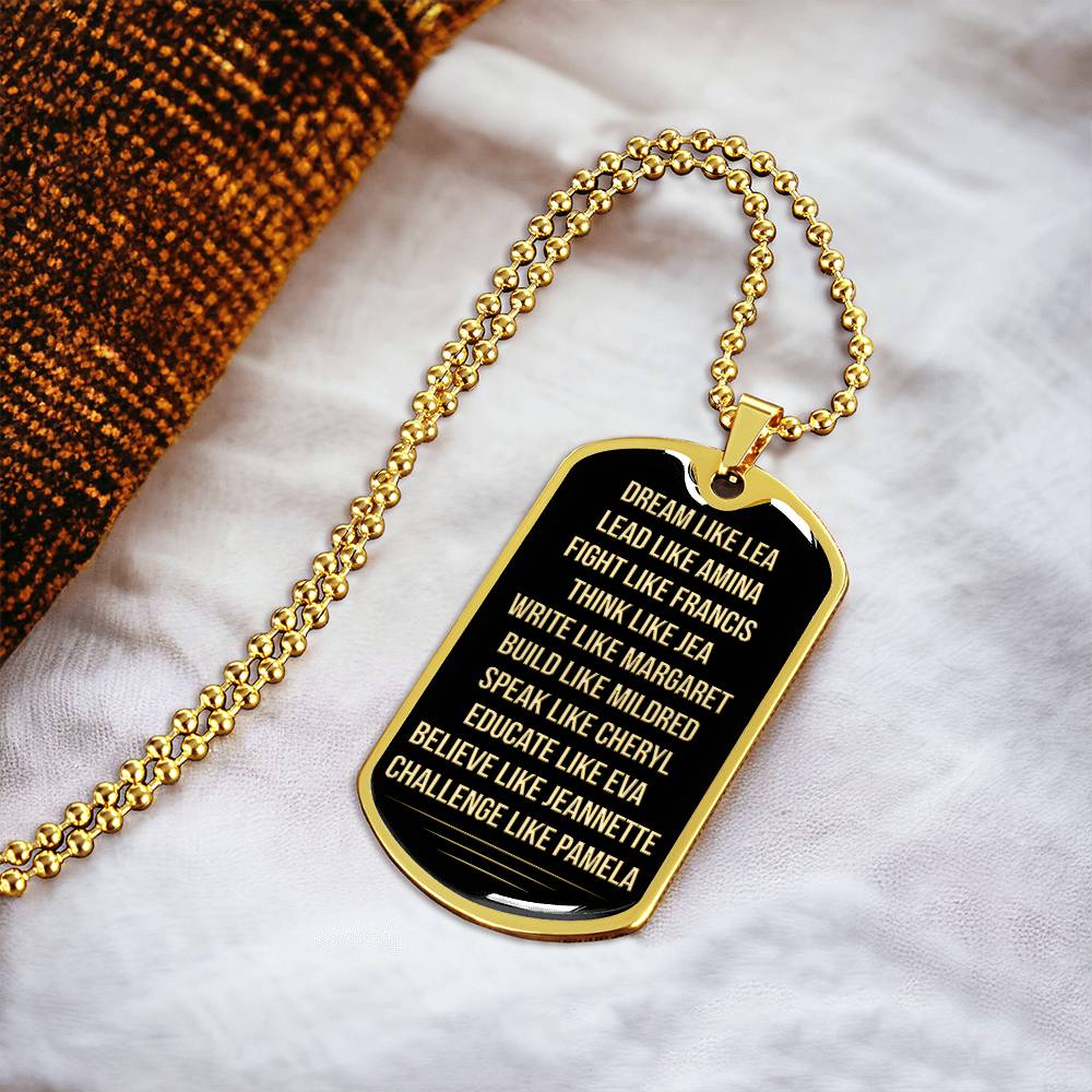 Educate Like Eva Gold - Army Tag Necklace, Dog Tag Necklace