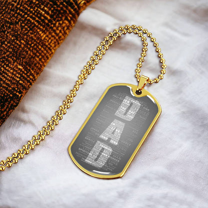 Dad Dog Tag - Army Tag Necklace, Dog Tag Necklace