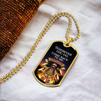 Gift For Firefighters - Army Tag Necklace, Dog Tag Necklace