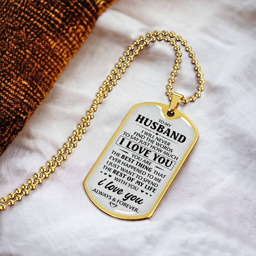 Gift For Husband- I Love You - Dog Tag - Army Tag Necklace, Dog Tag Necklace