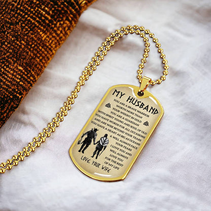 Viking Dogtag For Your Husband - Army Tag Necklace, Dog Tag Necklace