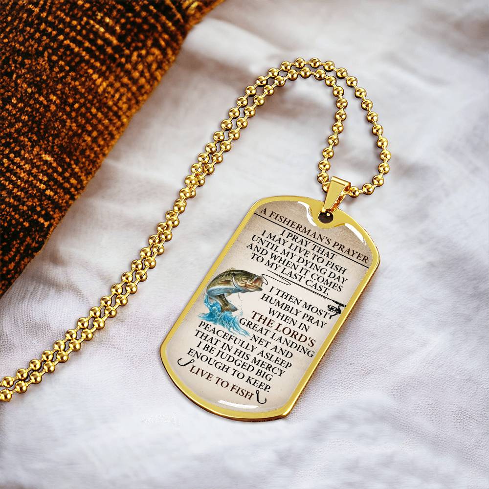 A Fisherman's Prayer - Army Tag Necklace, Dog Tag Necklace