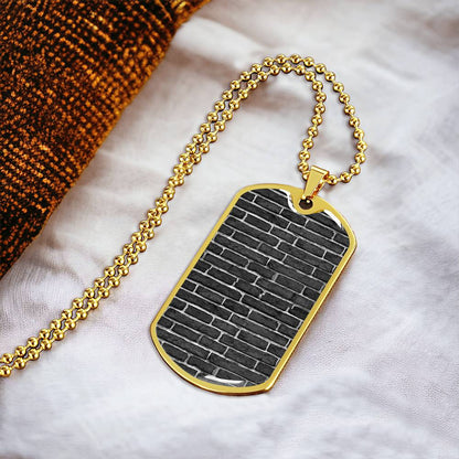 Black Bricks - Bricklayer Dog Tag With Military Ball Chain Jewelry Necklace - Army Tag Necklace, Dog Tag Necklace