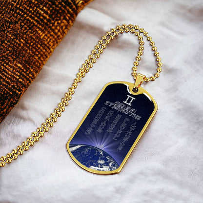 Gemini Personalized Dog Tag Necklace - Army Tag Necklace, Dog Tag Necklace