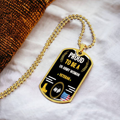 Us Army Woman Veteran - Army Tag Necklace, Dog Tag Necklace