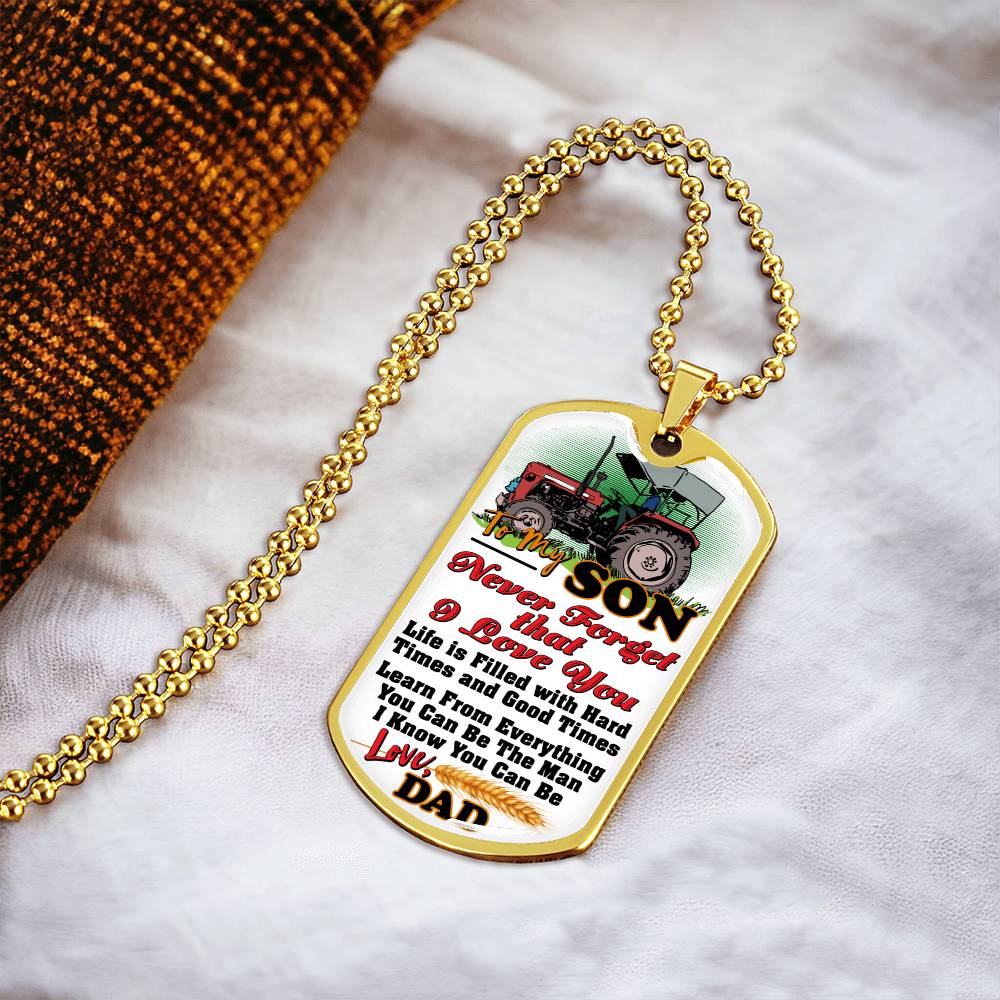 Farmer's Son - Premium Dog Tag - Army Tag Necklace, Dog Tag Necklace
