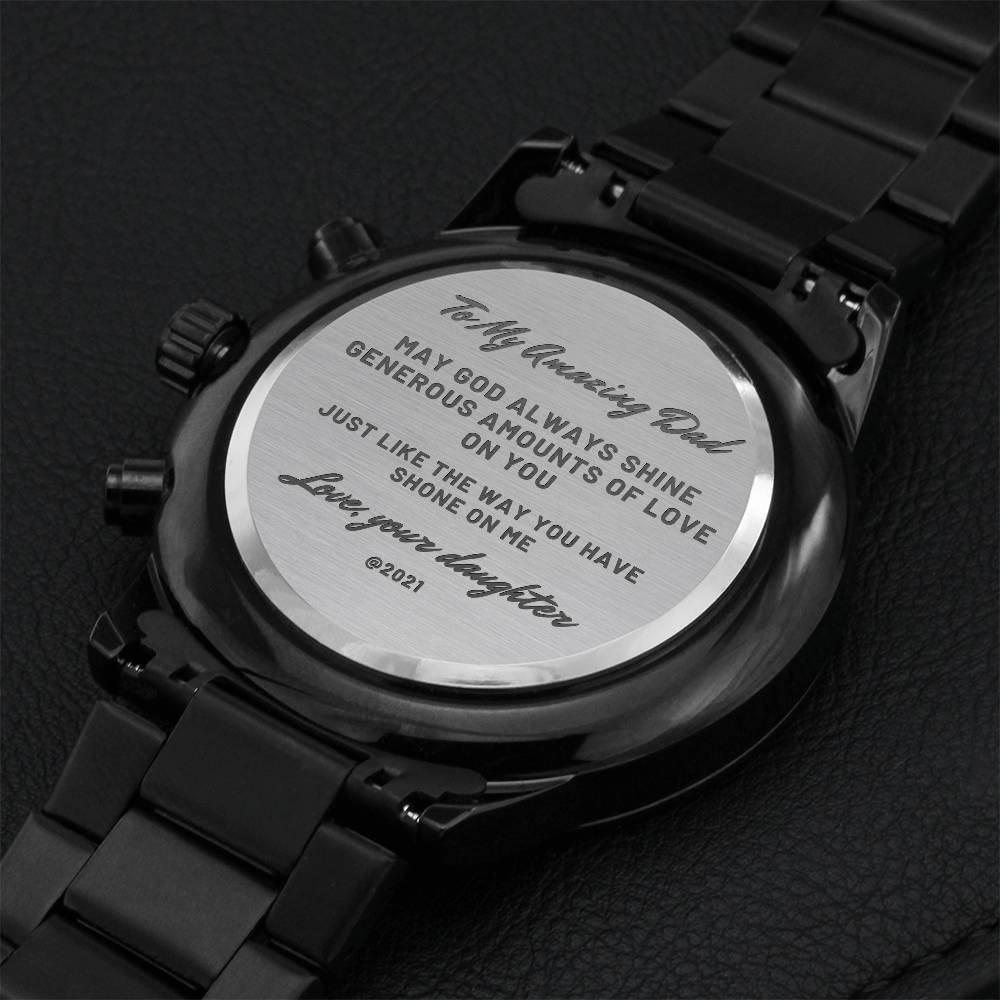 Dad Watch Gift1 Engraving Chronograph Watch