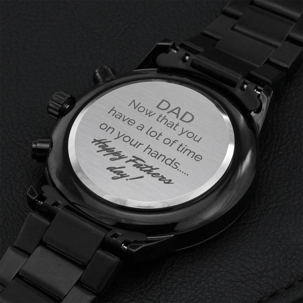 Dad Now That You Have A Lot Of Time On Your Hands. Watch. Selling Out Fast! Engraving Chronograph Watch