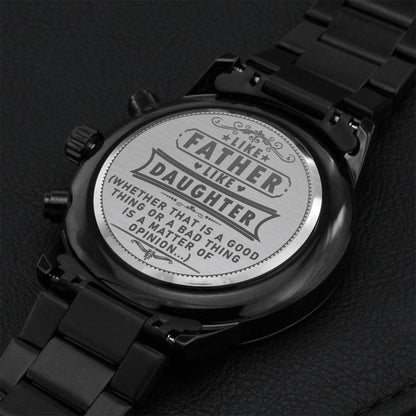 Engraved Design Black Chronograph Watch Engraving Chronograph Watch