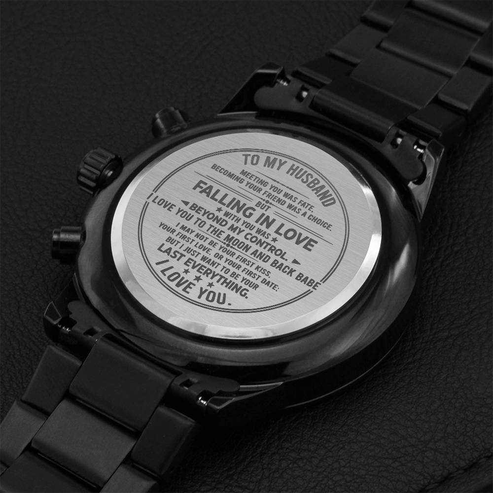 Gift For Husband - To The Moon And Back - Watch Engraving Chronograph Watch