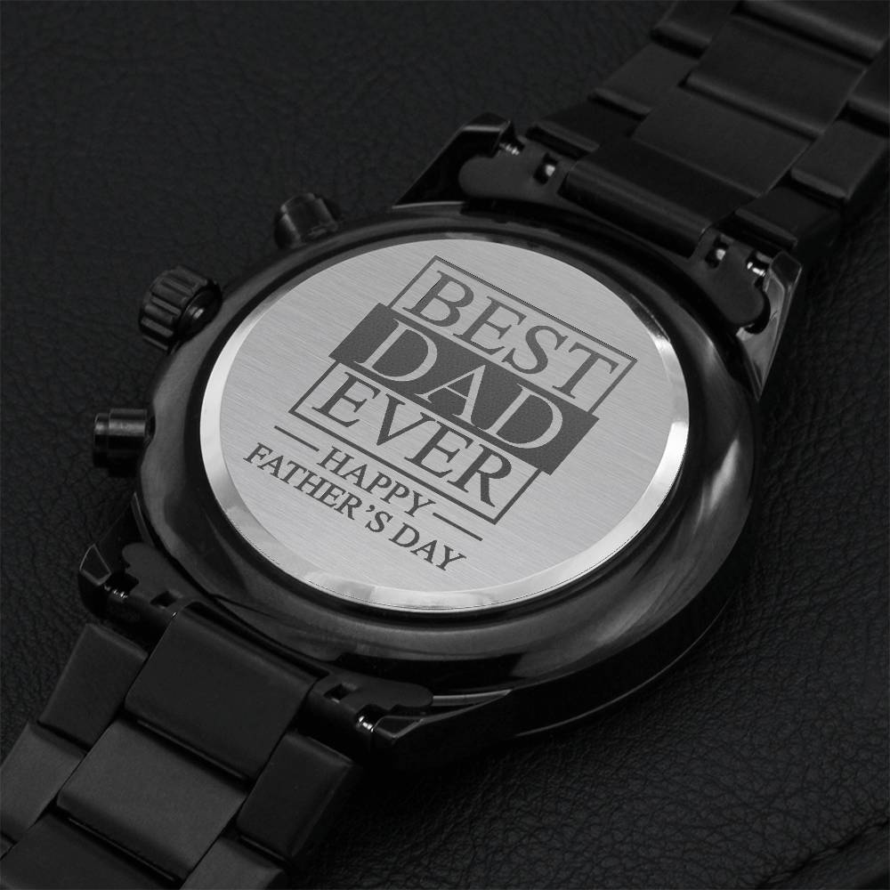 Best Dad Ever - Happy Father's Day Engraving Chronograph Watch
