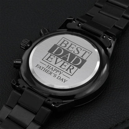 Best Dad Ever - Happy Father's Day Engraving Chronograph Watch