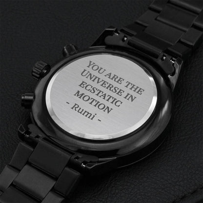 You Are The Universe In Ecstatic Motion - Rumi Quote Chronograph Watch Engraving Chronograph Watch