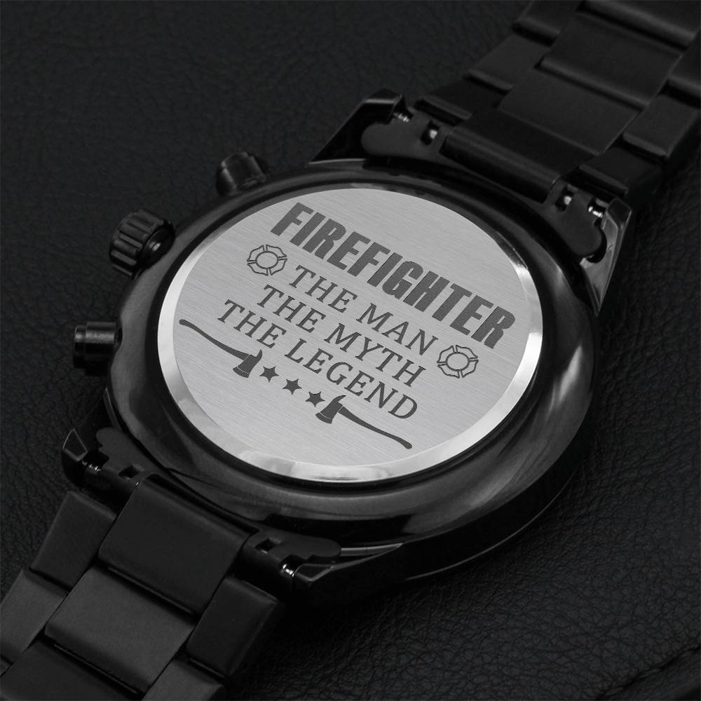 Gift For Firefighter- Firefighter Watch- Father's Day Gift For Firefighter- Firefighter Gift-gift For Him Engraving Chronograph Watch