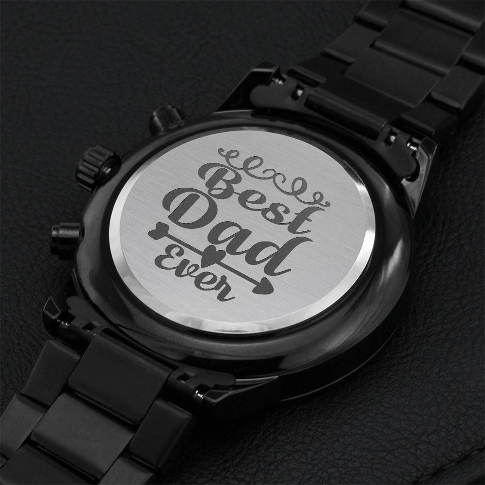 Best Dad Ever Fathers Day Watch Engraving Chronograph Watch
