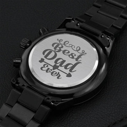 Best Dad Ever Fathers Day Watch Engraving Chronograph Watch