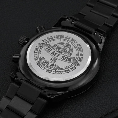 Father Son Engraved Gift Watch Engraving Chronograph Watch