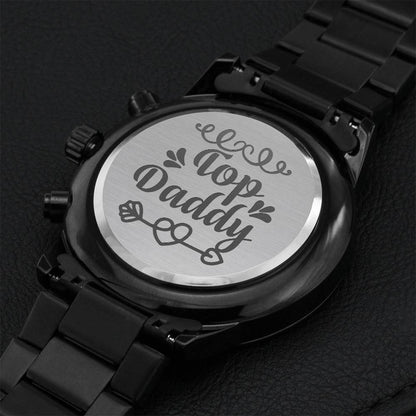 Top Daddy Fathers Day Sensitive Gift For Your Special One Engraving Chronograph Watch