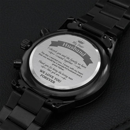 Custom Engrave Chronograph Mens Watch Stainless Steel Best Gift For Father's Day Engraving Chronograph Watch