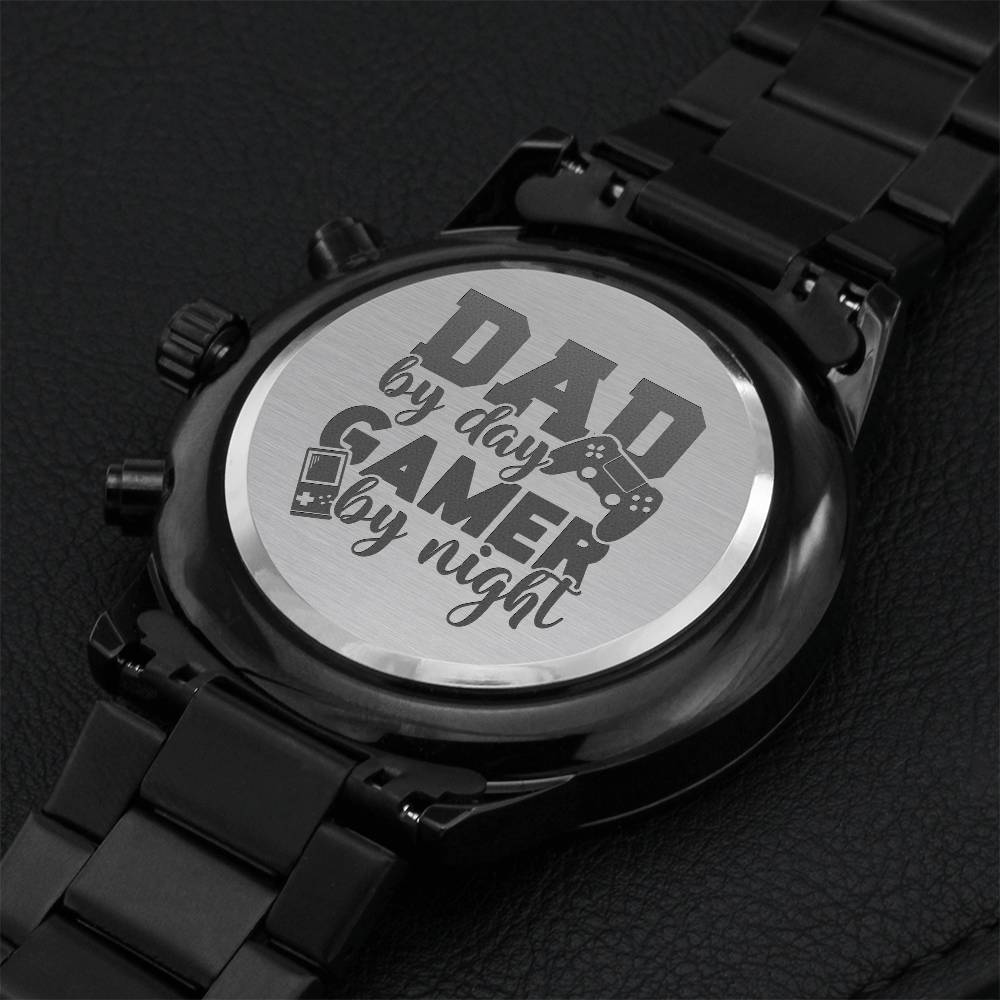 Gamer Dad Watch Engraving Chronograph Watch