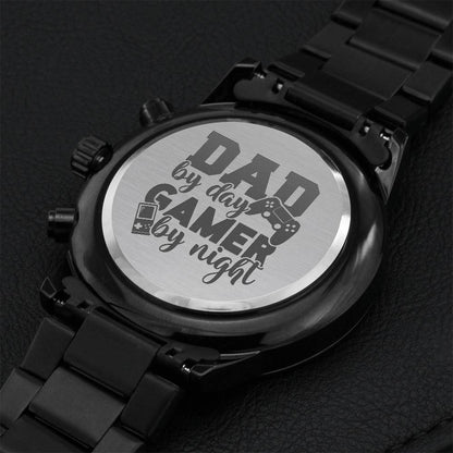 Gamer Dad Watch Engraving Chronograph Watch