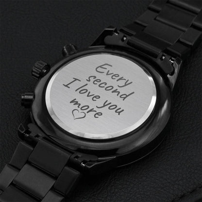 Gift For Boyfriend - Gift For Husband - Gift For Dad Engraving Chronograph Watch