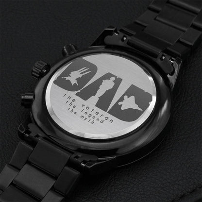 Veteran Collection - Veteran Dad Christmas Anniversary Gift Birthday Gift Chronograph Watch Engraving Chronograph Watch