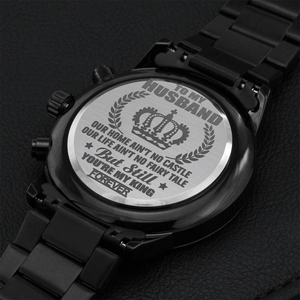 You're My King Forever Engraving Chronograph Watch