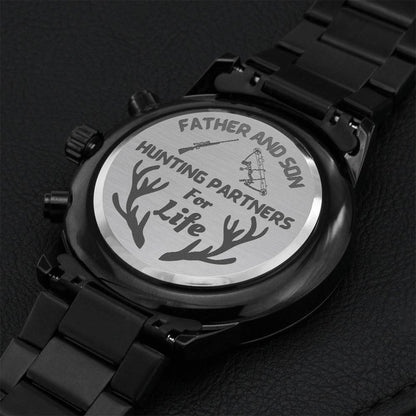 Father Son Hunting Partners For Life Engraved Watch Engraving Chronograph Watch