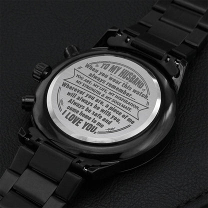 Gift For Husband - Come Home To Me - Watch Engraving Chronograph Watch