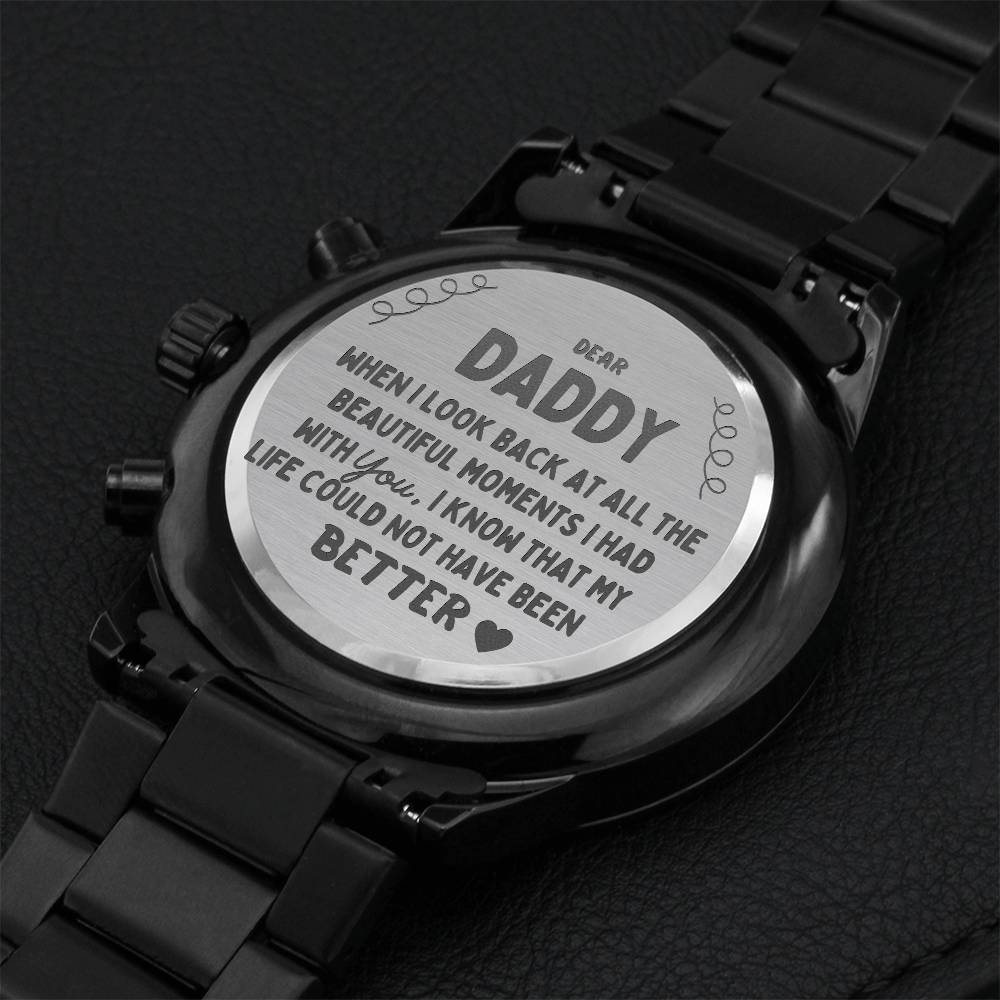 Dear Daddy Premium Watch For Father Day 1 Engraving Chronograph Watch