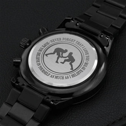 To My Wrestling Son 1 Engraving Chronograph Watch