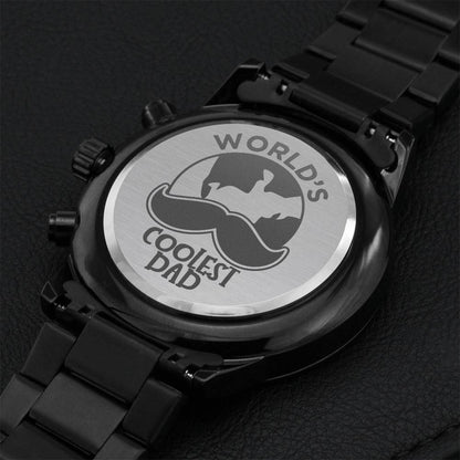 World's Coolest Dad Engraving Chronograph Watch