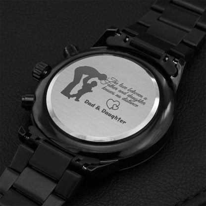 Gift For Dad Father And Daughter Custom Portrait Gift Idea For Dad Gift For Father Customize Art For Dad Father's Day Gift 2021 Engraving Chronograph Watch