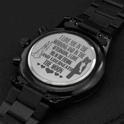 Engraved Watch Design For Husband 1 Engraving Chronograph Watch
