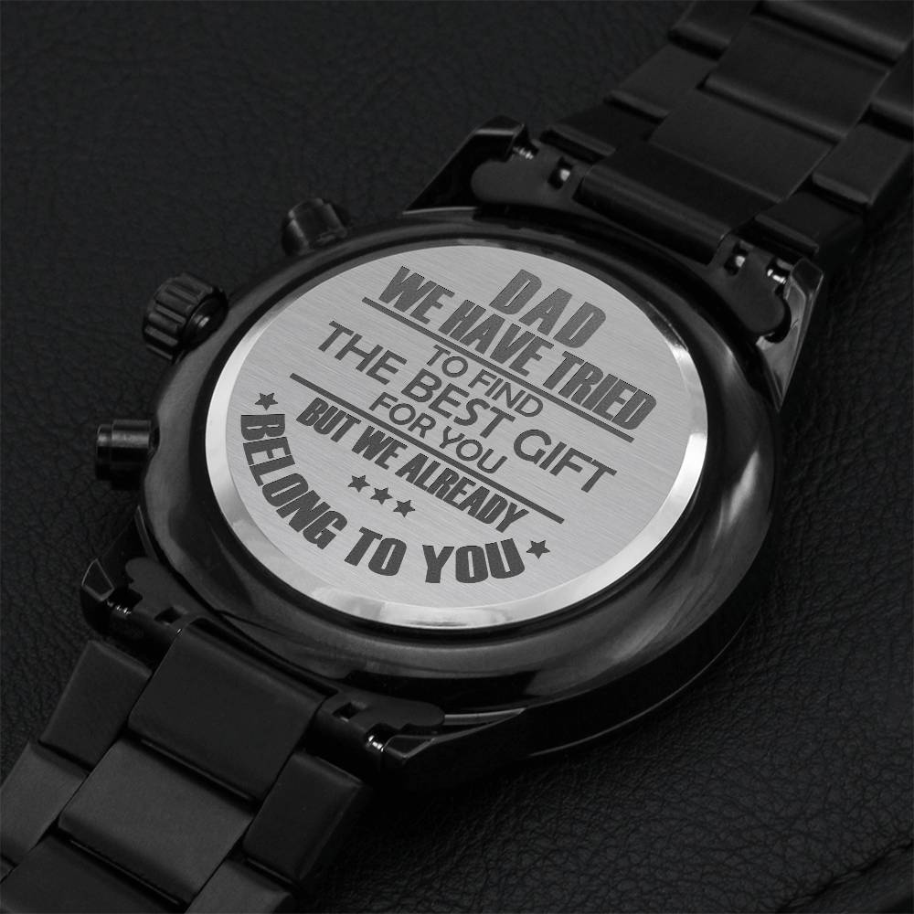 Dad Engraved Watch Fathers Day Gift From Family Engraving Chronograph Watch
