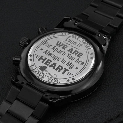 Dad Always In My Heart Laser-engraved Watch Engraving Chronograph Watch