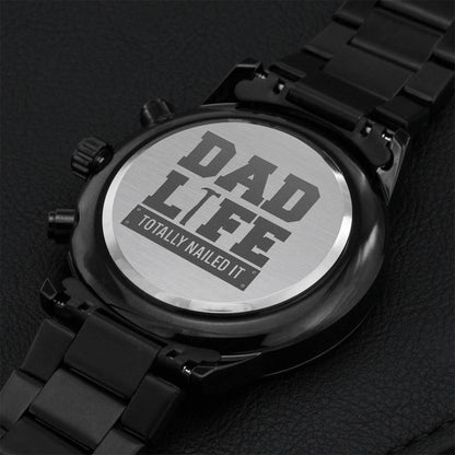 Dad Life Engraving Chronograph Watch