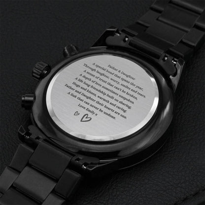 Father & Daughter Personalised Hanging Decor - Father's Day Gift For Dad - Gifts For Him Personalised Father's Day Gift - For My Dad Mypapa Engraving Chronograph Watch