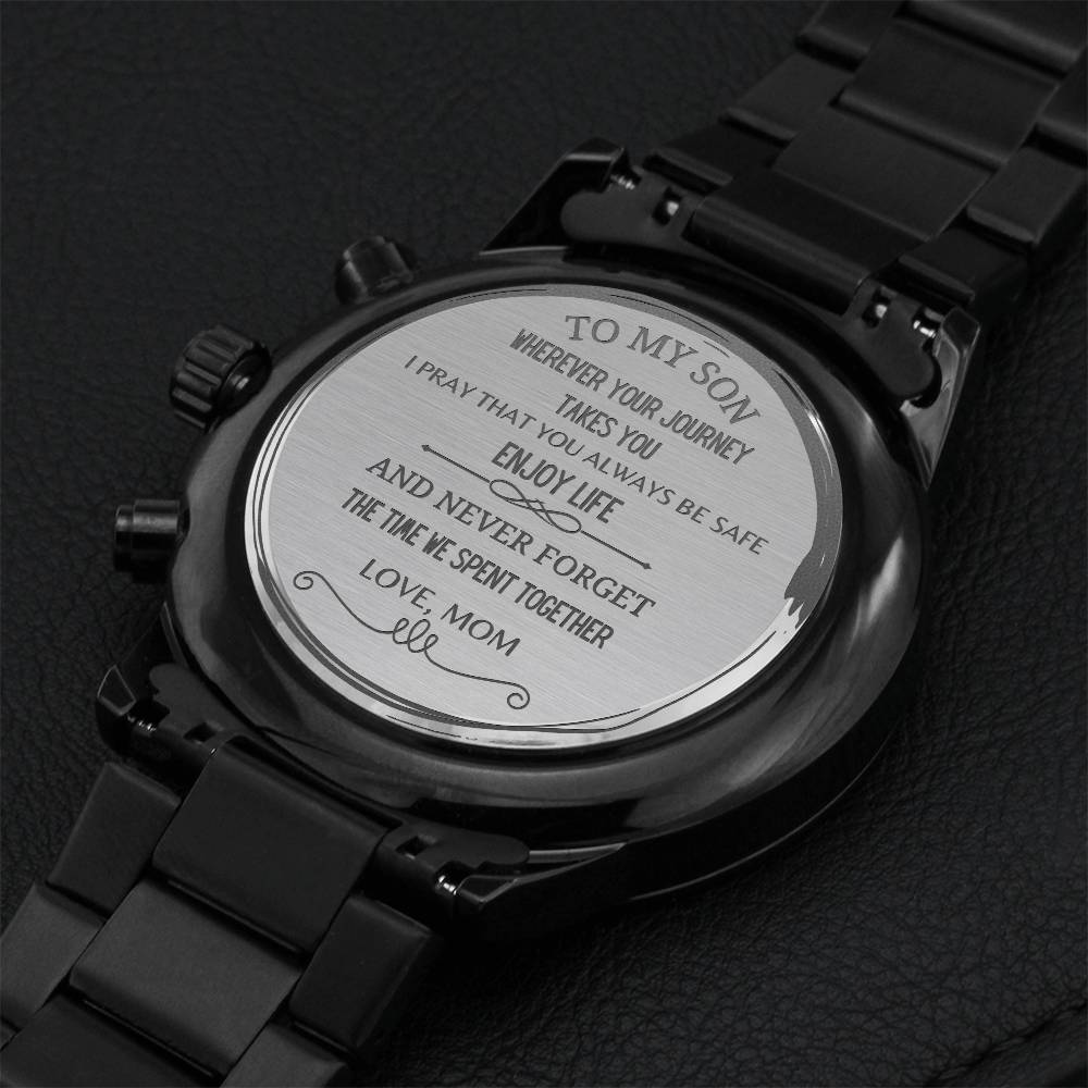 Enjoy Life Engraved Watch For Men From Mom Engraving Chronograph Watch