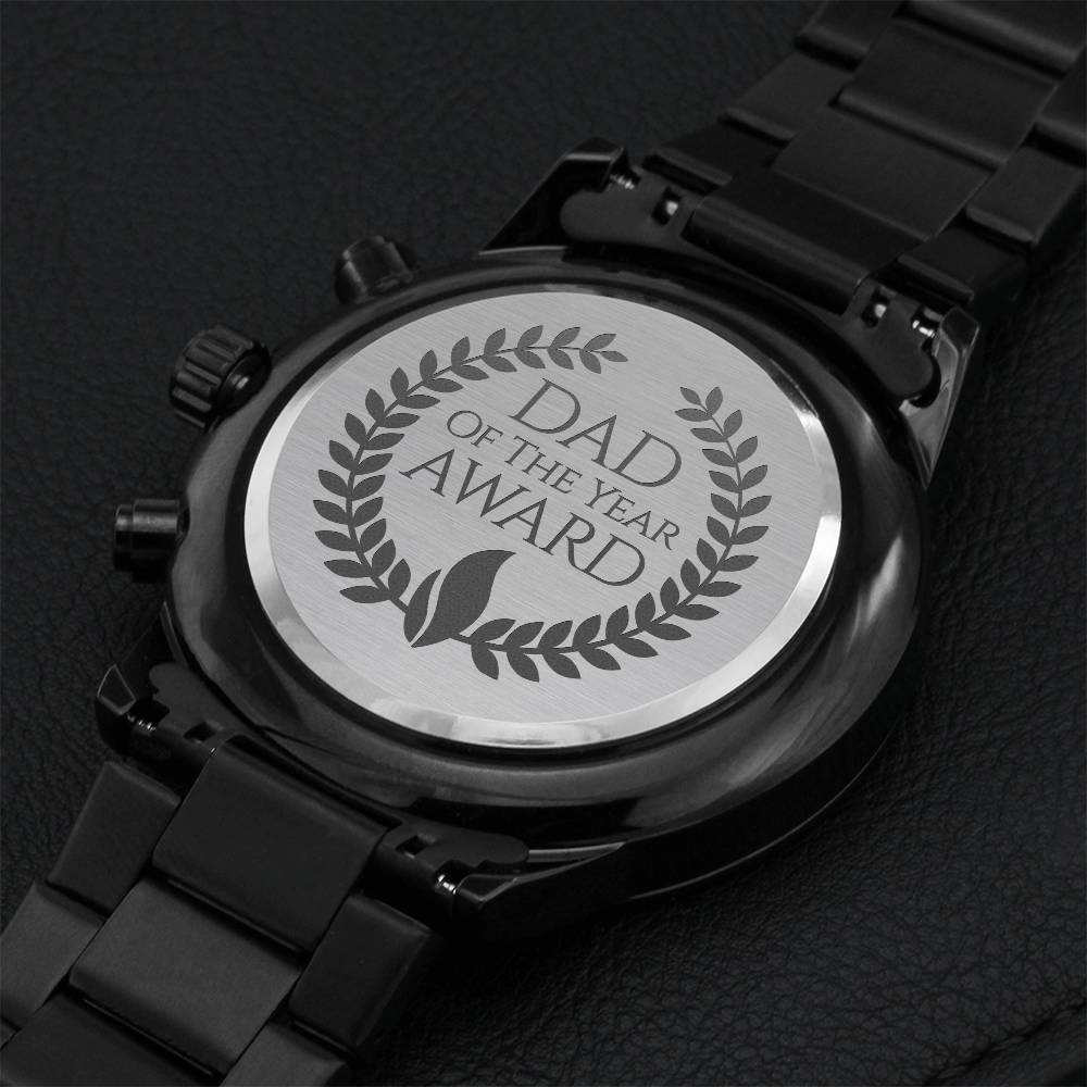 Dad Of The Year Wrist Watch Engraving Chronograph Watch