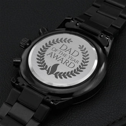 Dad Of The Year Wrist Watch Engraving Chronograph Watch