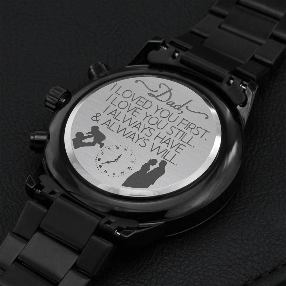 Father Of The Bride Wedding Day Watch Gift- I Loved You First Engraving Chronograph Watch