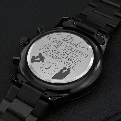 Father Of The Bride Wedding Day Watch Gift- I Loved You First Engraving Chronograph Watch