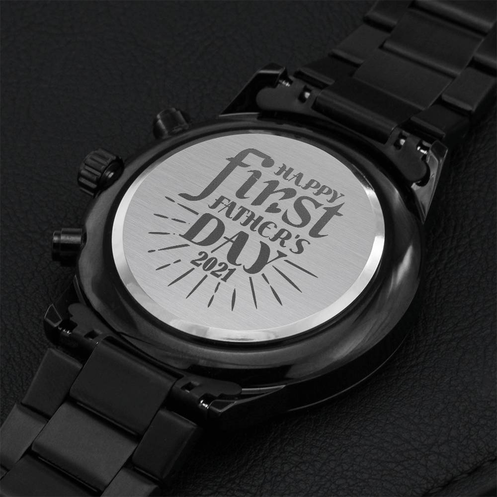 First Fathers Day Gift Engraving Chronograph Watch