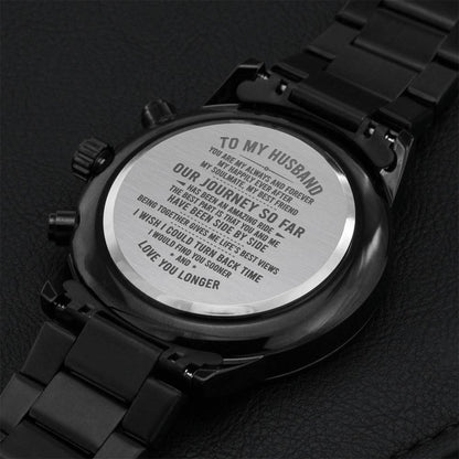 Engraved Watch - Gift For Husband On Anniversary Birthday Gifts For Husband Engraving Chronograph Watch