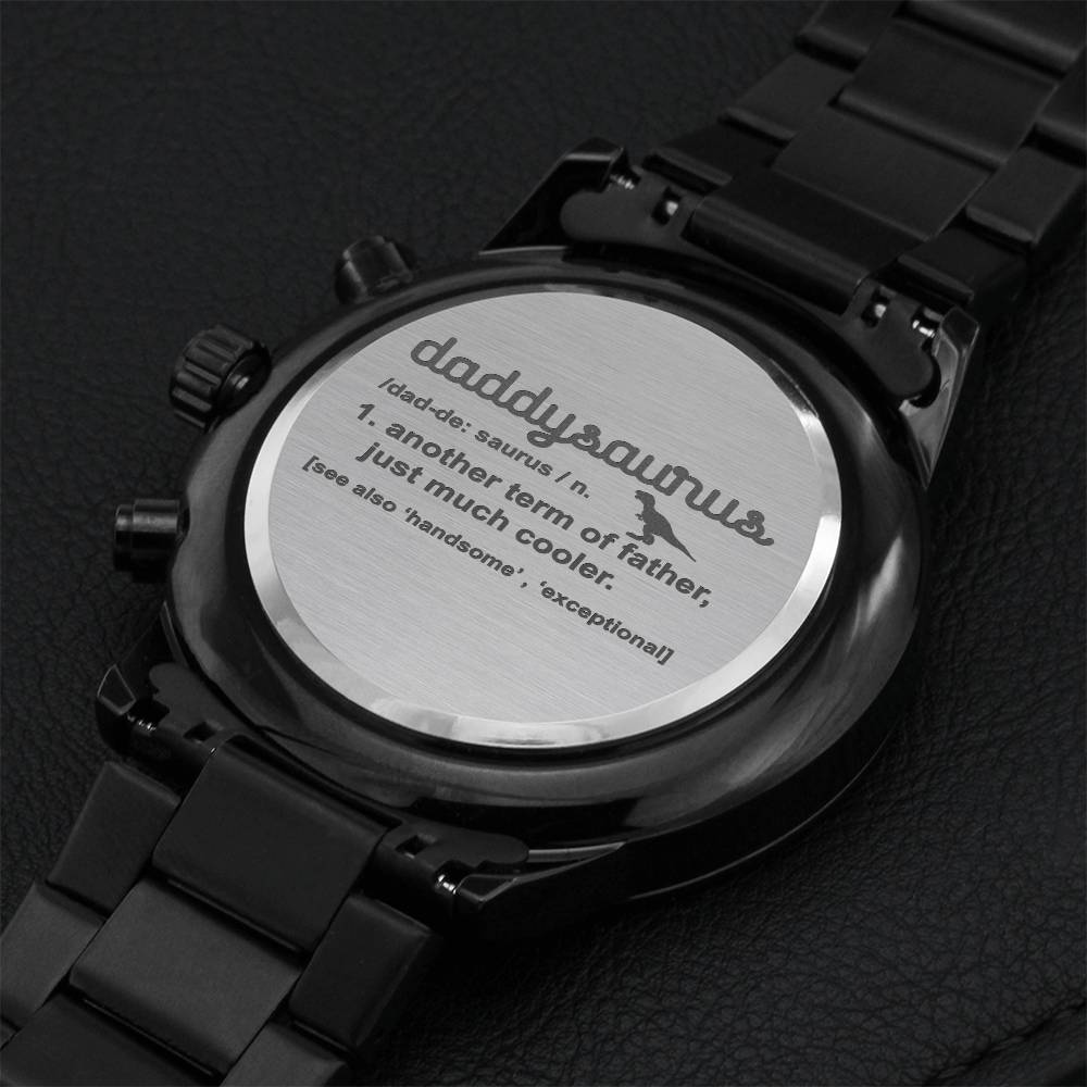 Daddysaurus Engraved Watch Father's Day Engraving Chronograph Watch