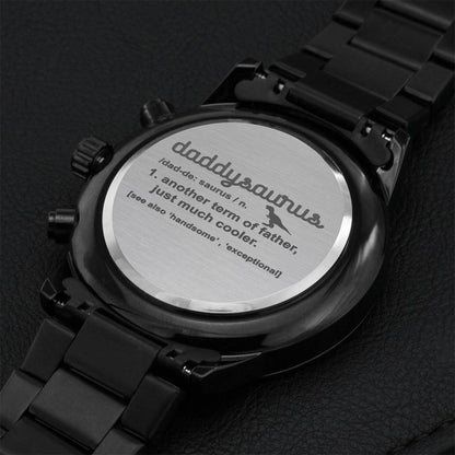 Daddysaurus Engraved Watch Father's Day Engraving Chronograph Watch